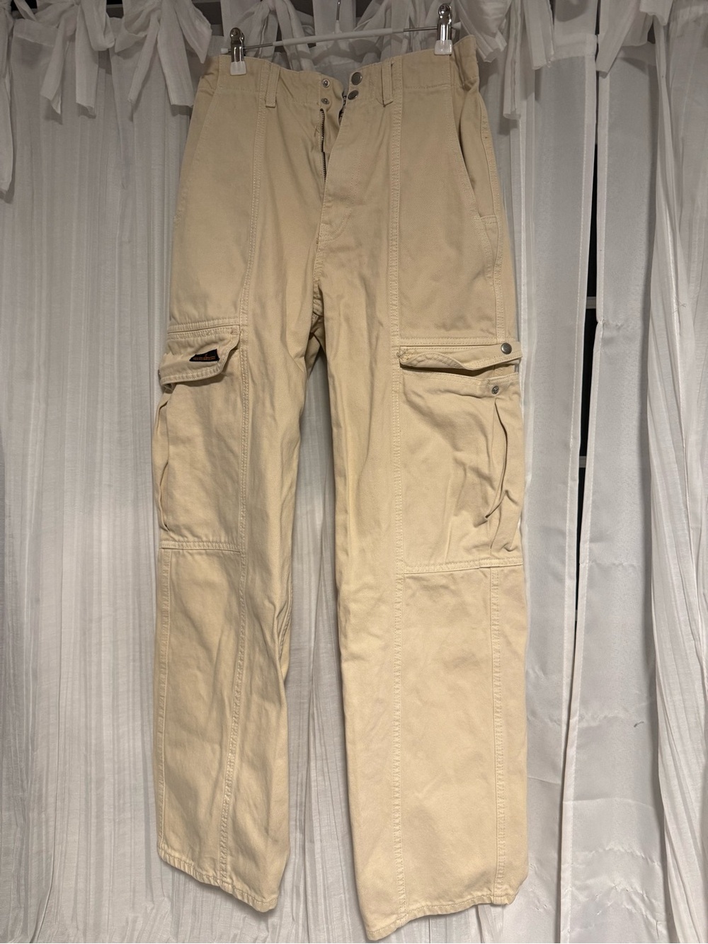 BDG Beige Cargo Pants with Utility Pockets